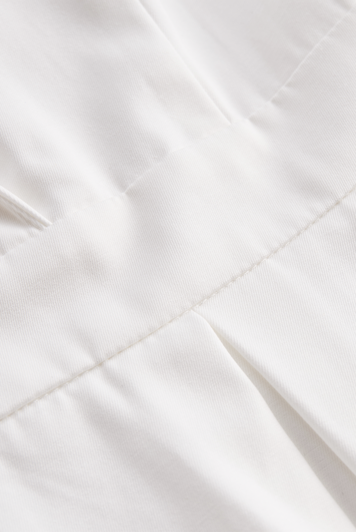 Muse & Valeur | White Pleated Mini Shirt Dress
