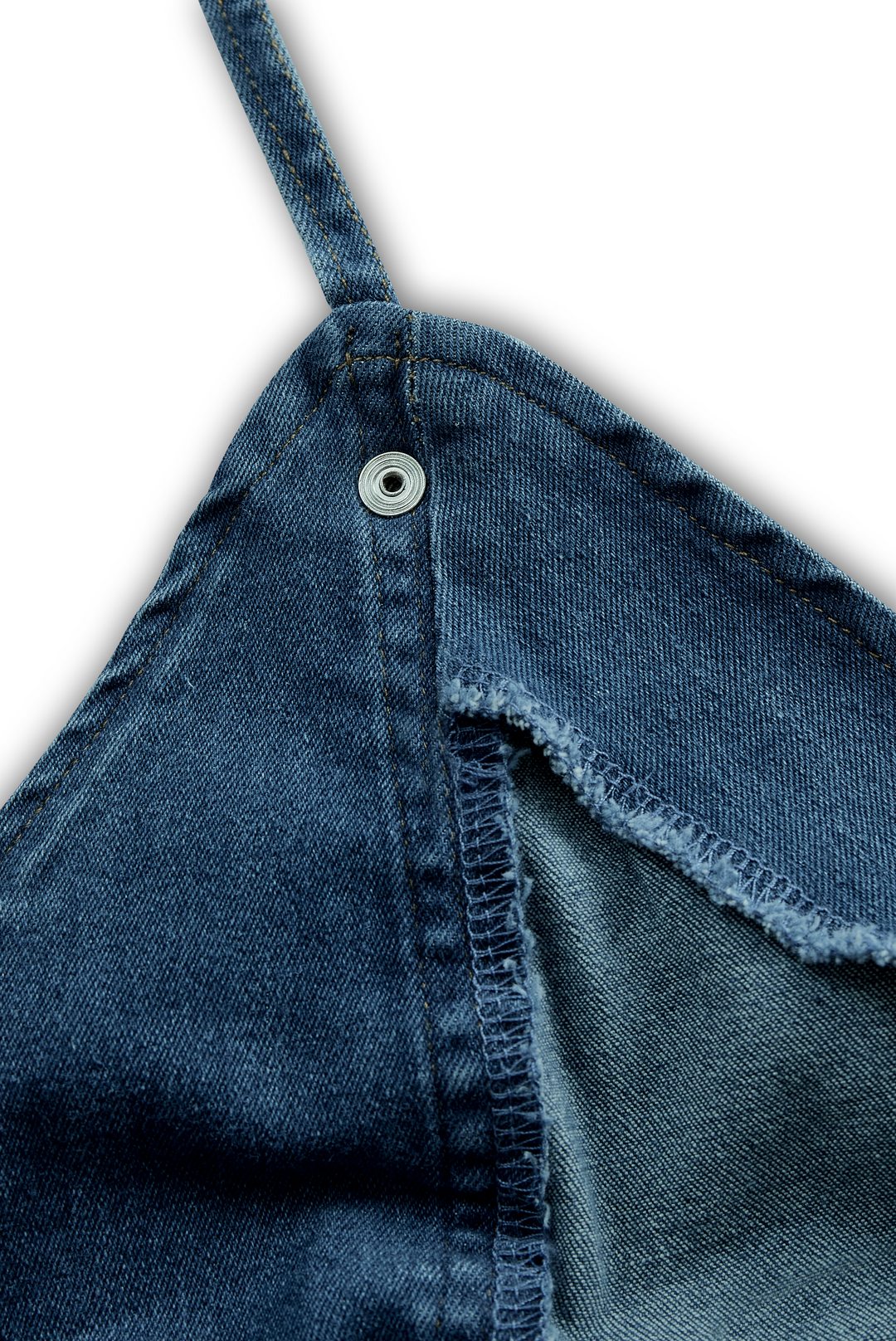 Muse & Valeur | Vibrant Blue Halter Denim Mini Dress
