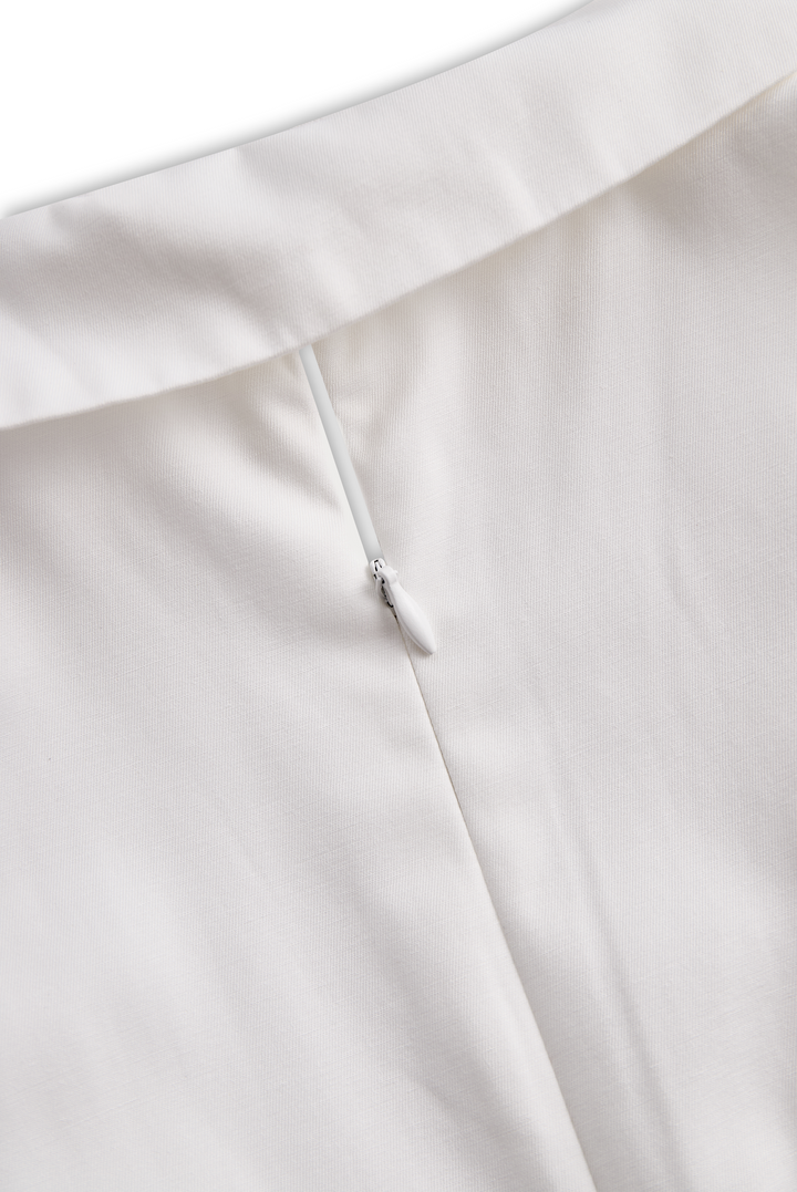 Muse & Valeur | White Pleated Mini Shirt Dress