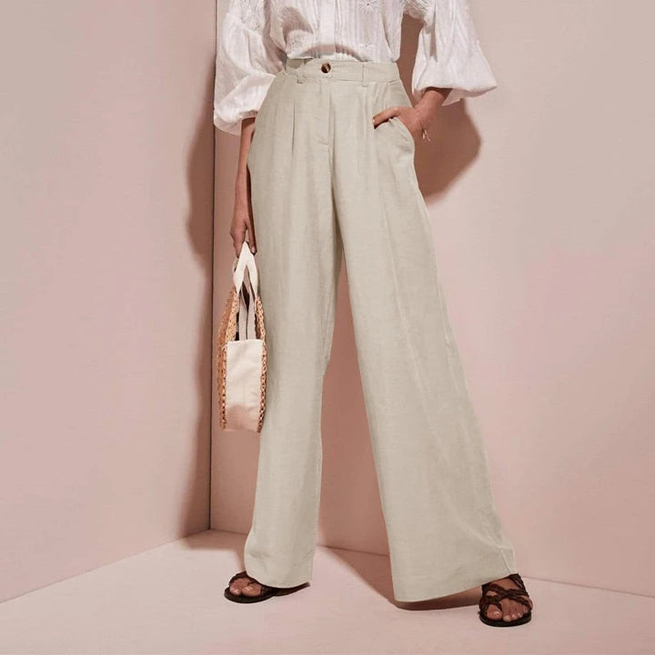 Muse & Valeur | Linen Trousers for Women, Summer Fit, Natural Color