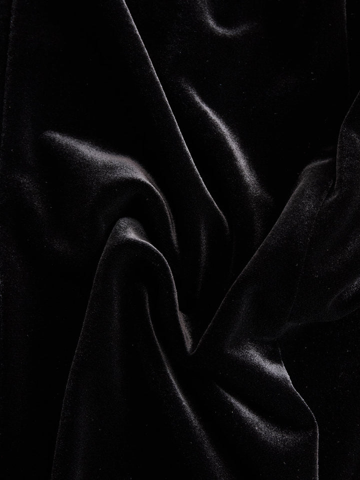 Muse & Valeur | Elegant Velvet Mini Dress With Embellished Neckline And Floral Cuff Detail
