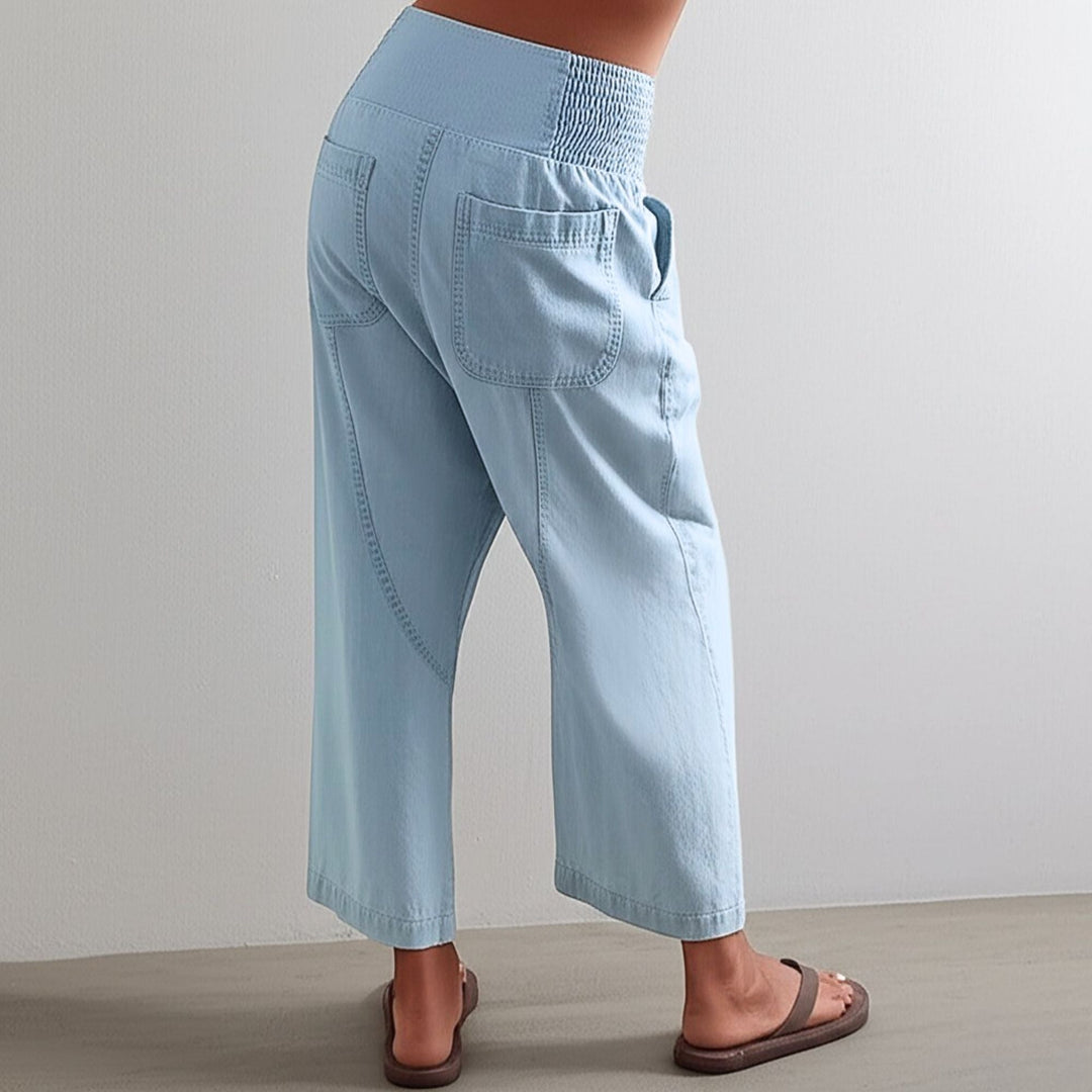 Muse & Valeur | Wide Leg Pant for Women in Soft Fabric, Casual Style, Black