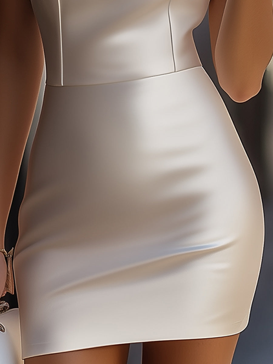 Muse & Valeur | Stylish Satin Halter-Neck Mini Dress