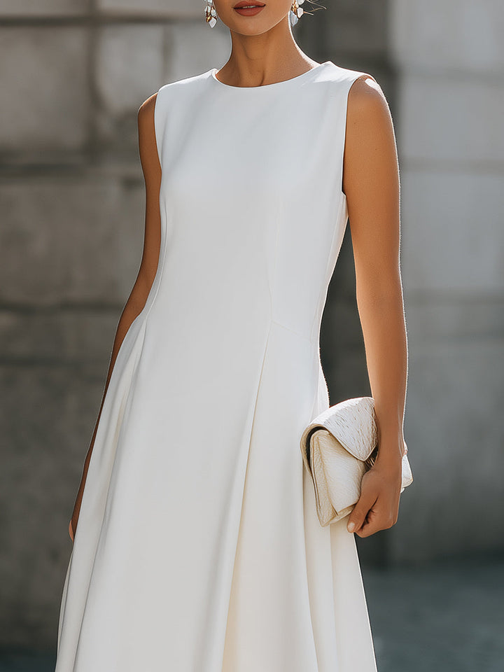 Muse & Valeur | Sleeveless High-Low A-Line Dress With Clean Tailored Panels