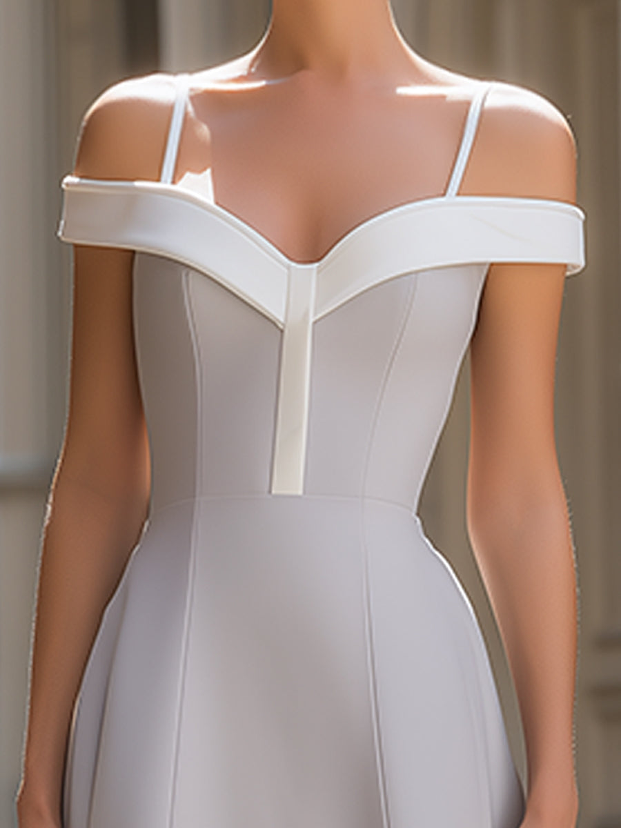 Muse & Valeur | Off-Shoulder Structured A-Line Midi Dress