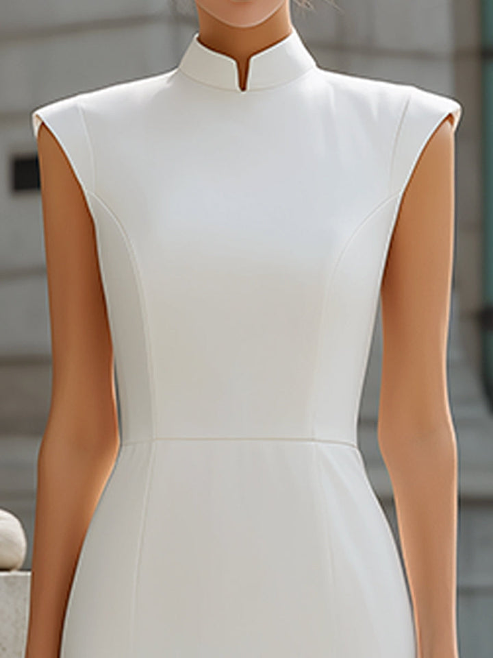 Muse & Valeur | High Neck Structured Midi Dress