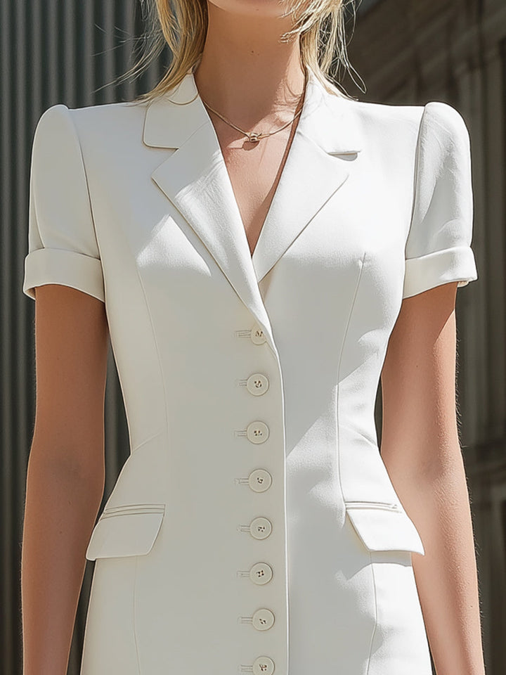 Muse & Valeur | Tailored Button-Front Blazer Mini Dress