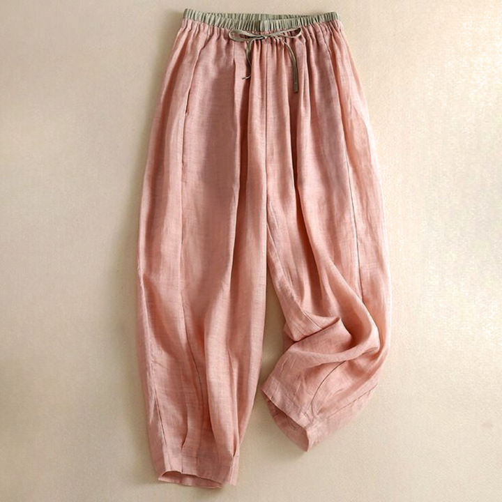 Muse & Valeur | Linen Trousers for Women in Natural Fit, Beige