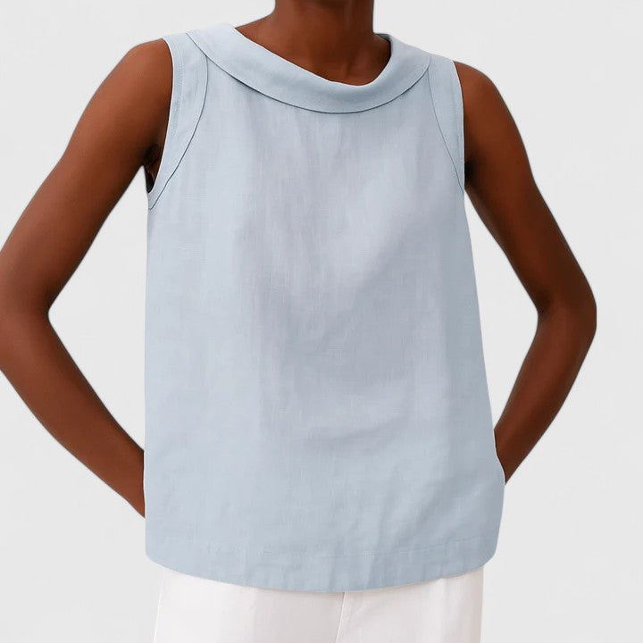 Muse and Valeur | Elegant Top with Roll Collar