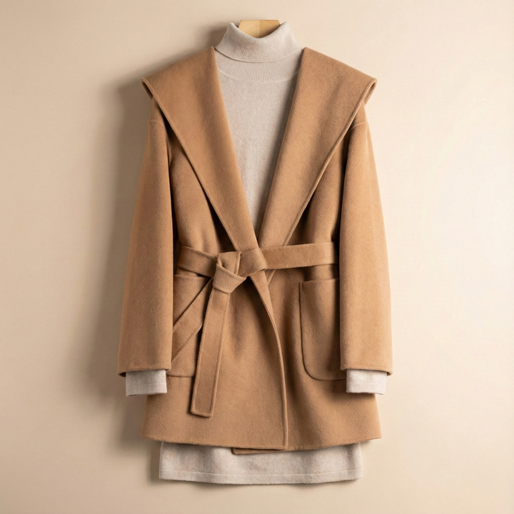 Muse and Valeur | Long Pointed Coat in Camel Hair