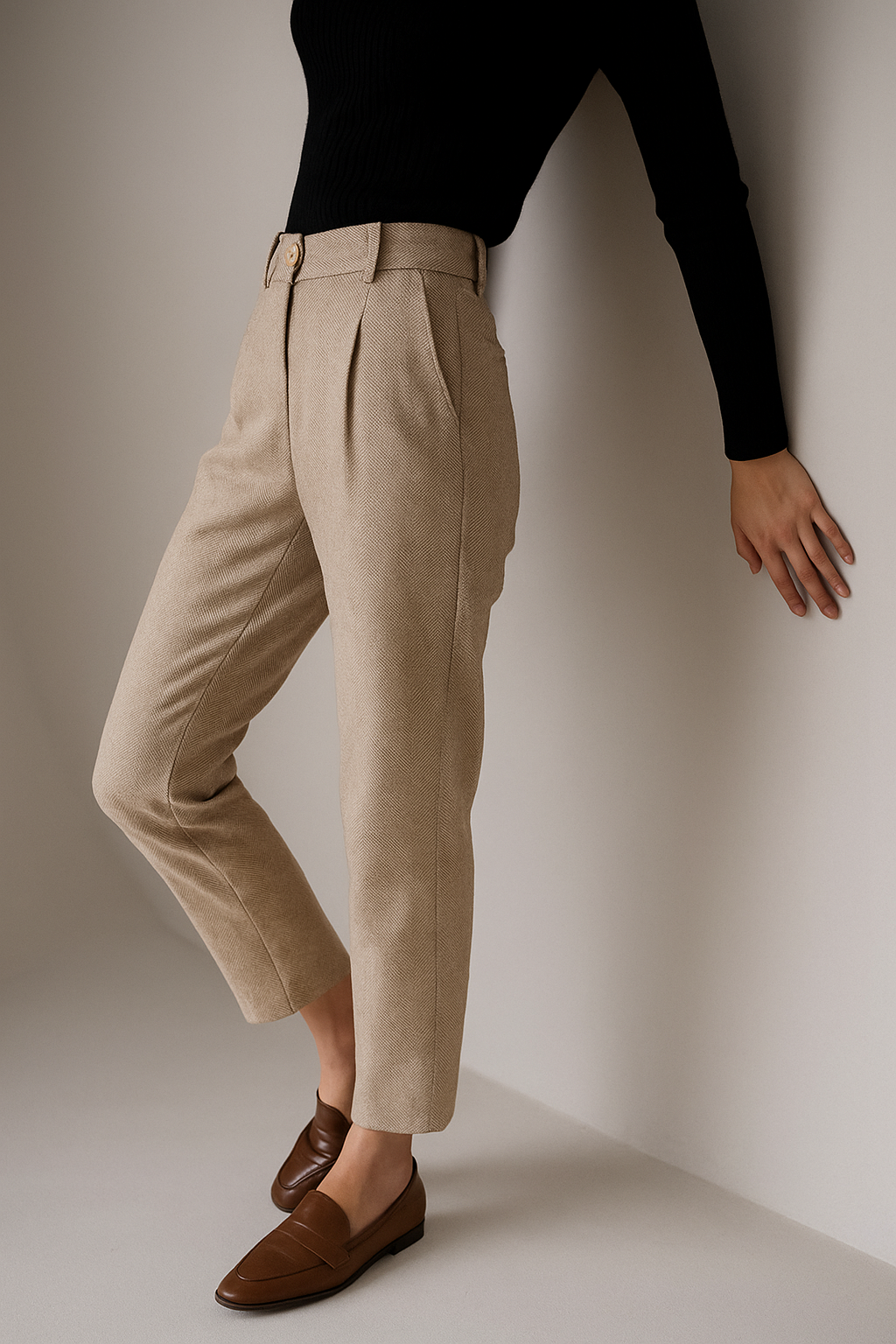 Muse & Valeur | Tailored Wool Pants for Women in Classic Black