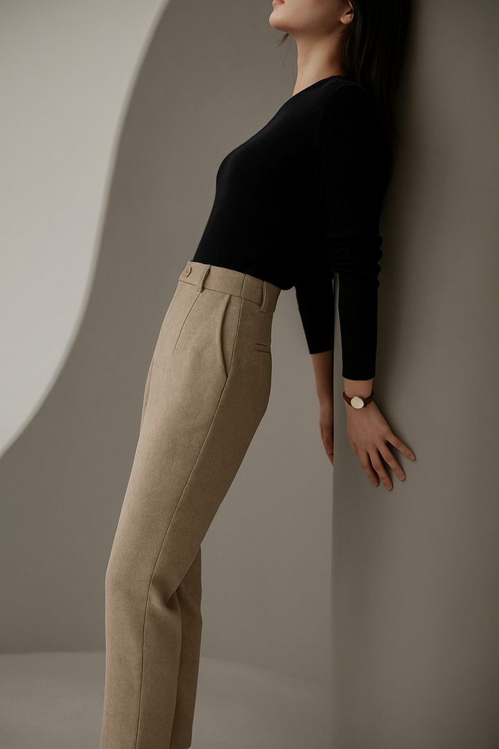 Muse & Valeur | Tailored Wool Pants for Women in Classic Black