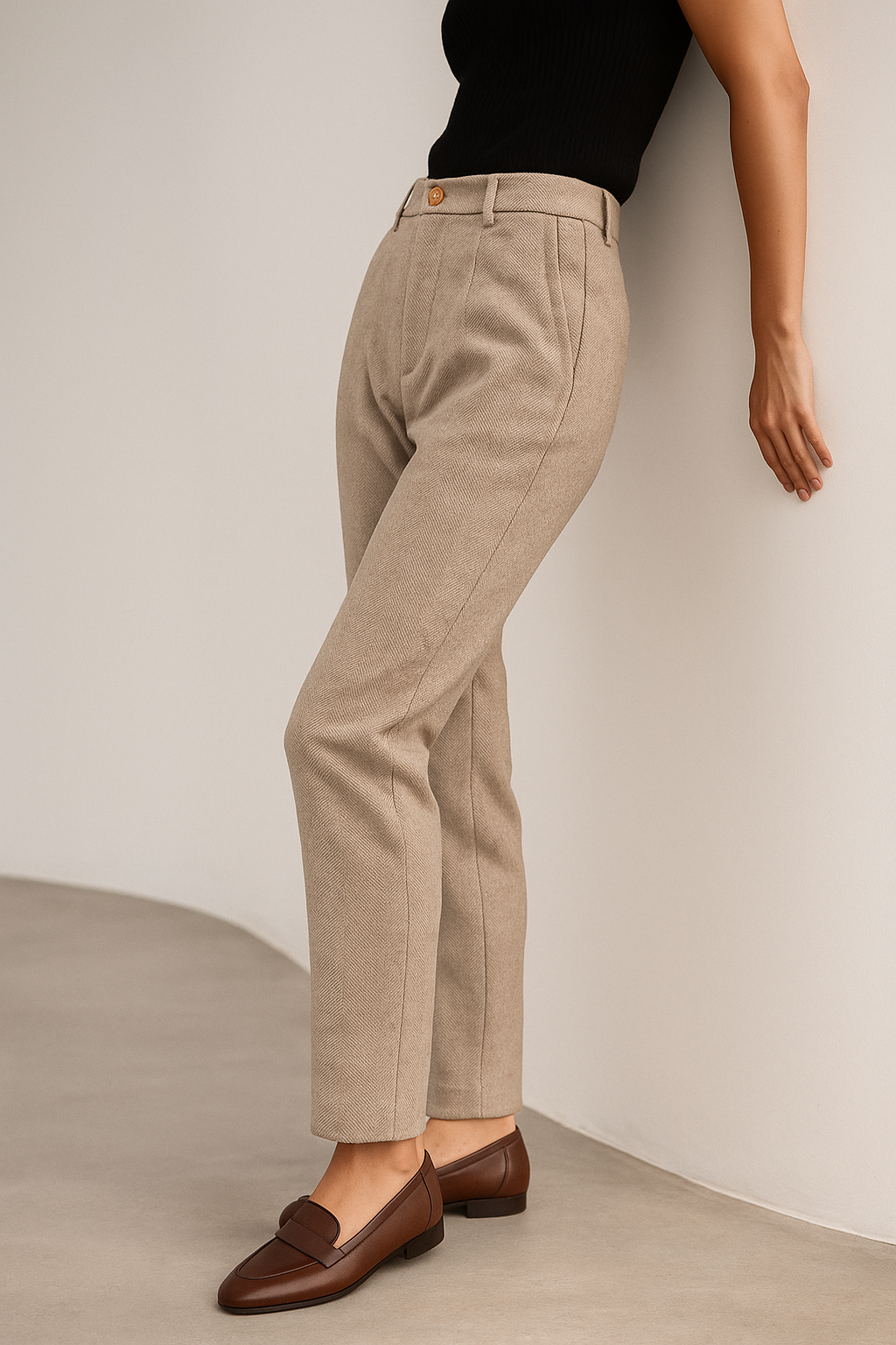 Muse & Valeur | Tailored Wool Pants for Women in Classic Black