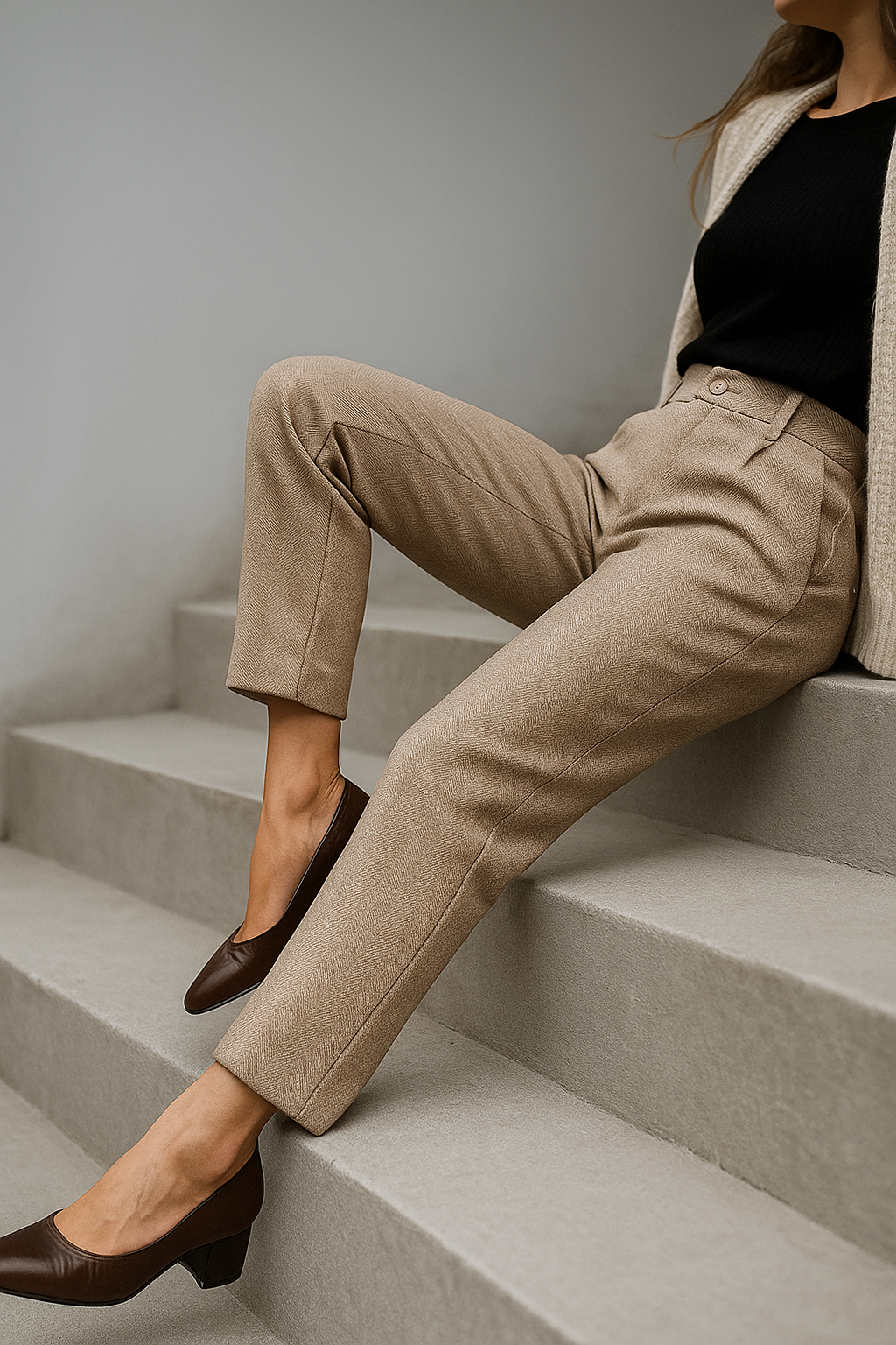 Muse & Valeur | Tailored Wool Pants for Women in Classic Black