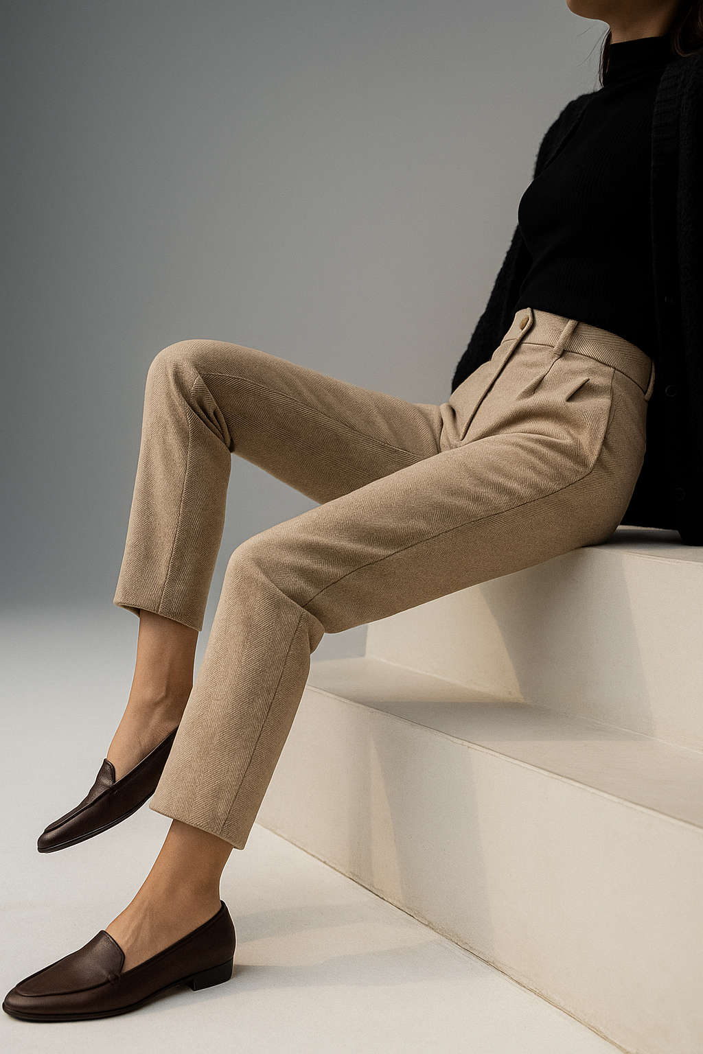 Muse & Valeur | Tailored Wool Pants for Women in Classic Black