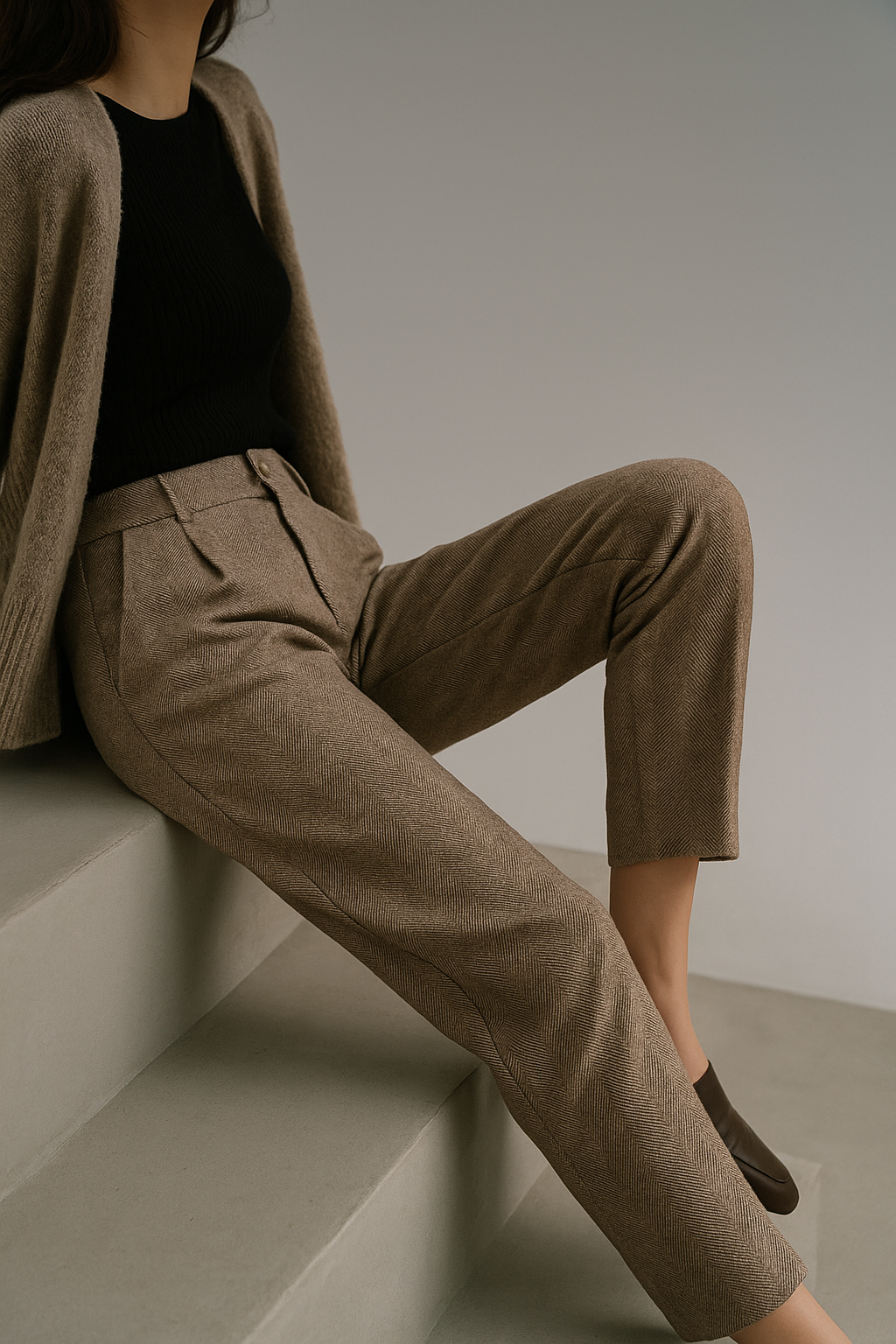 Muse & Valeur | Tailored Wool Pants for Women in Classic Black