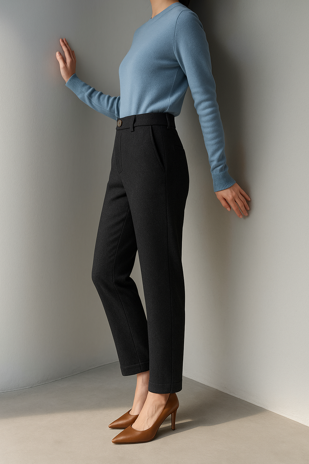 Muse & Valeur | Tailored Wool Pants for Women in Classic Black