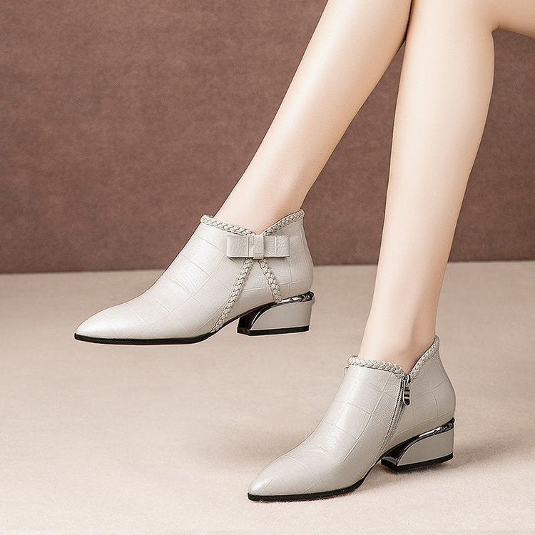 Muse & Valeur | Ankle High Heels for Women in Closed Toe Design