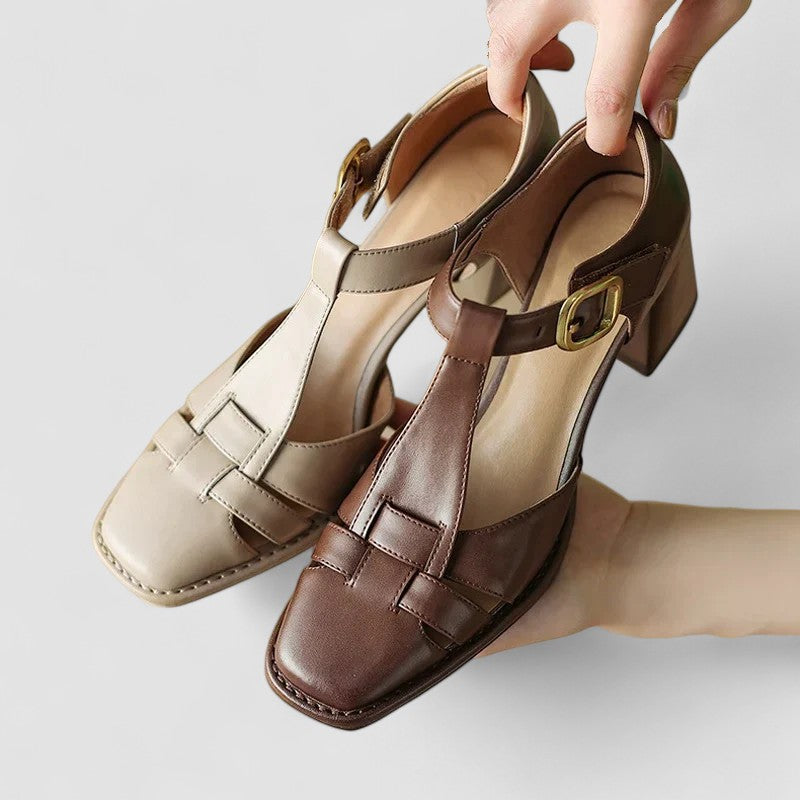Muse and Valeur | Orthopedic T-Strap Block Heels
