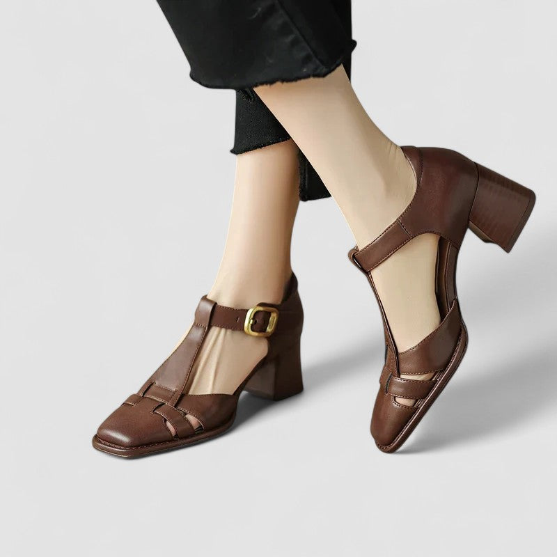 Muse and Valeur | Orthopedic T-Strap Block Heels
