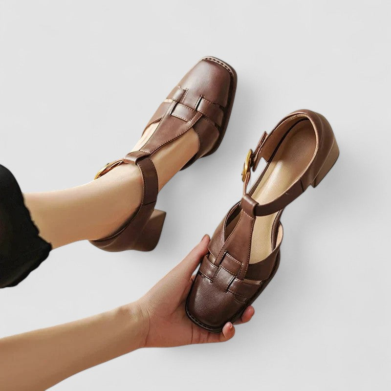 Muse and Valeur | Orthopedic T-Strap Block Heels