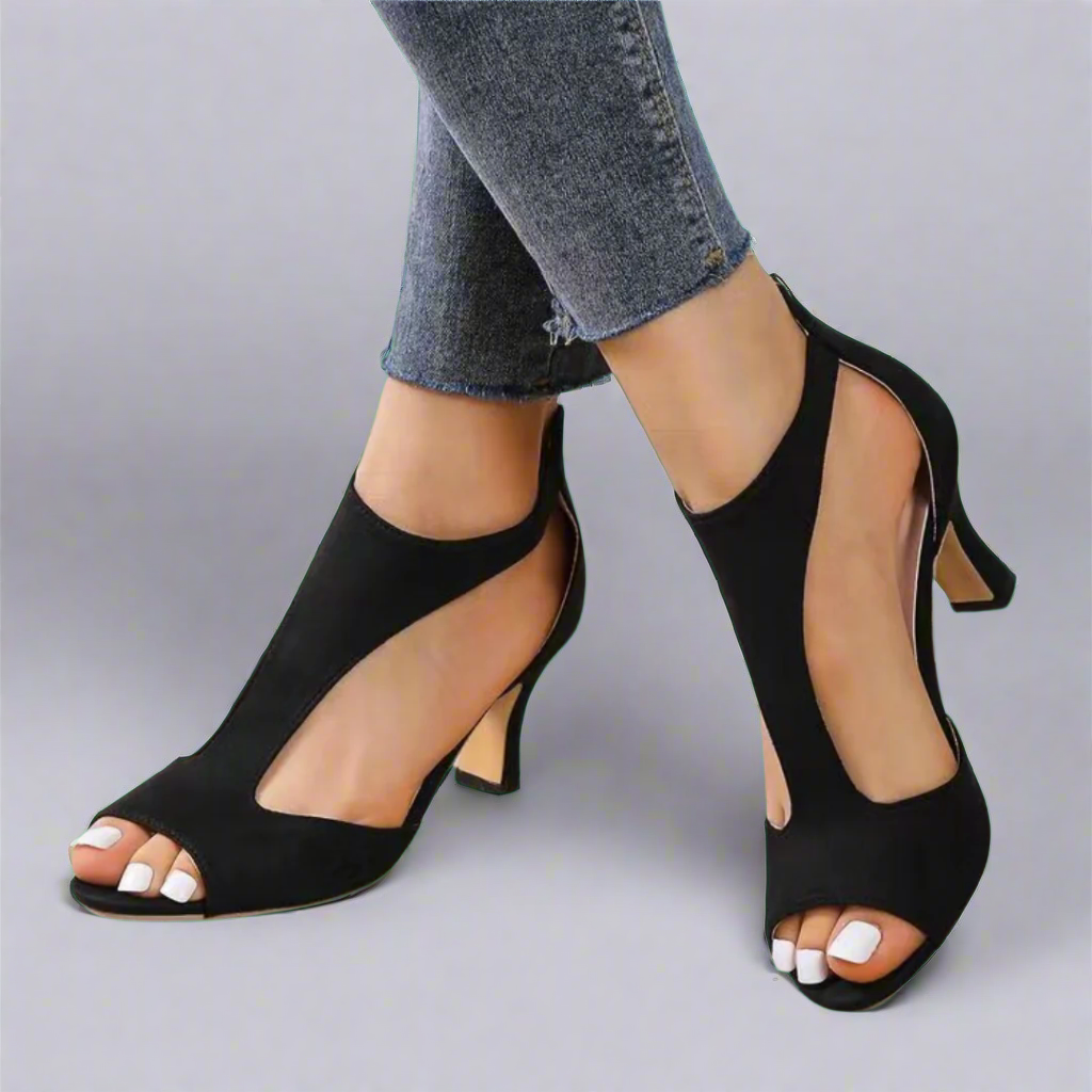 Muse and Valeur | Cutout Peep Toe Heels