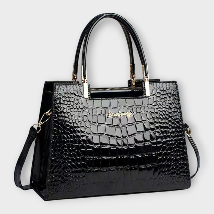Muse and Valeur | Handbag - Glossy Crocodile Pattern