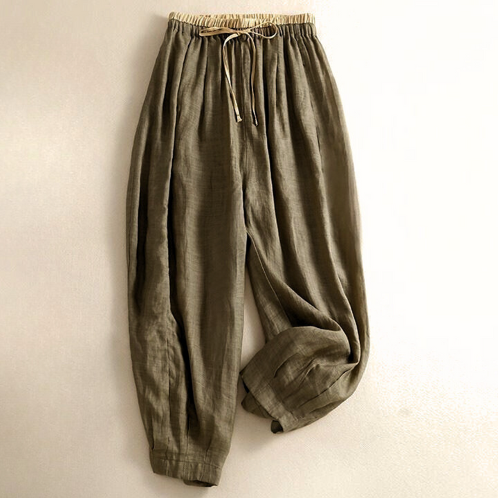 Muse & Valeur | Linen Trousers for Women in Natural Fit, Beige