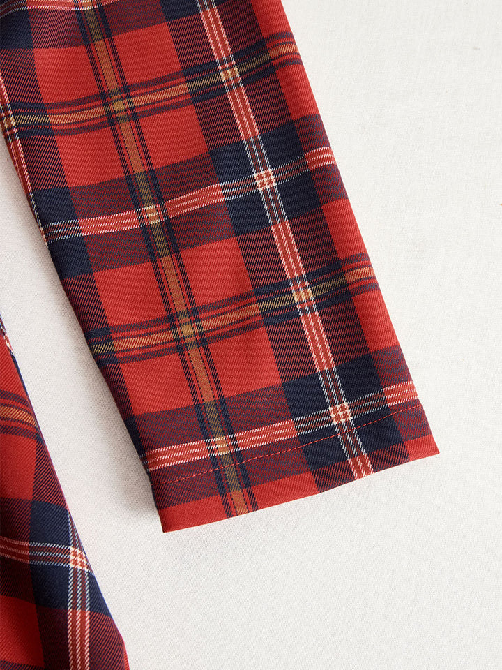 Muse & Valeur | Elegant Long Sleeve Plaid Dress - Perfect Blend Of Classic And Contemporary