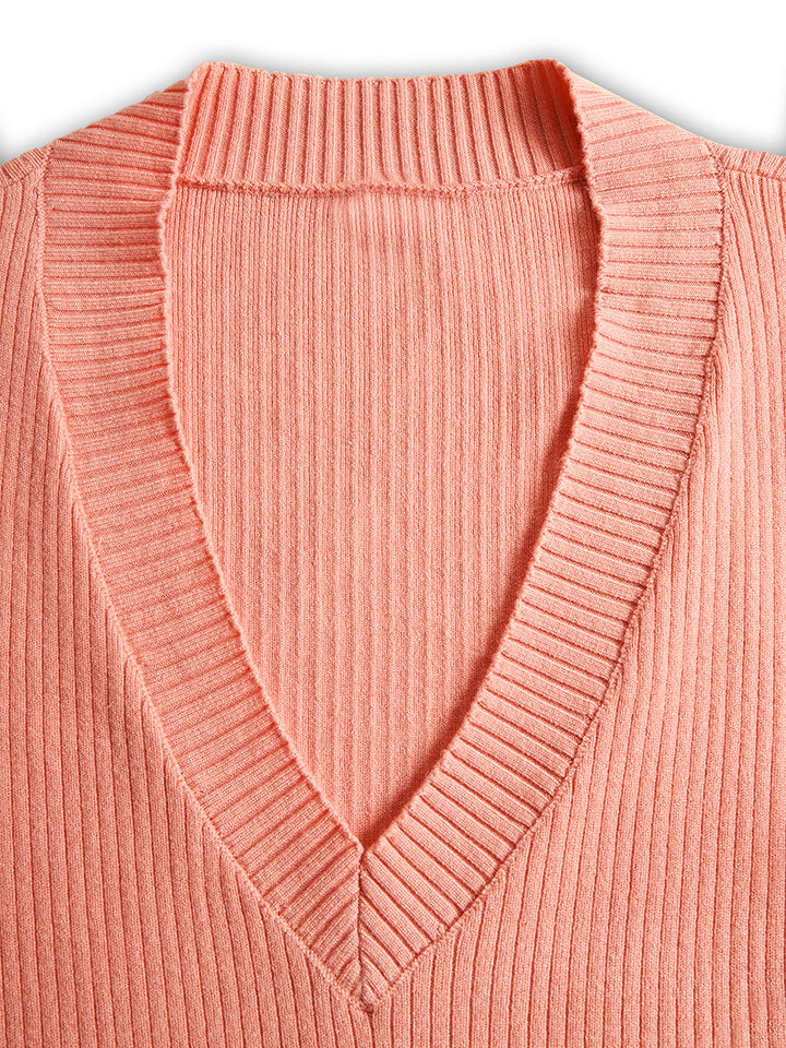 Muse & Valeur | Sweetheart Ruffle Hem Ribbed Knit Mini Dress