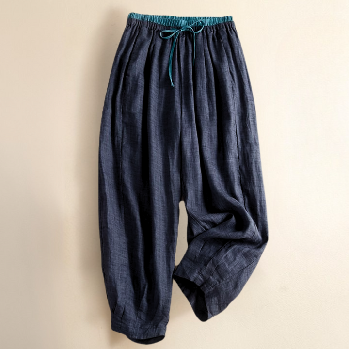 Muse & Valeur | Linen Trousers for Women in Natural Fit, Beige
