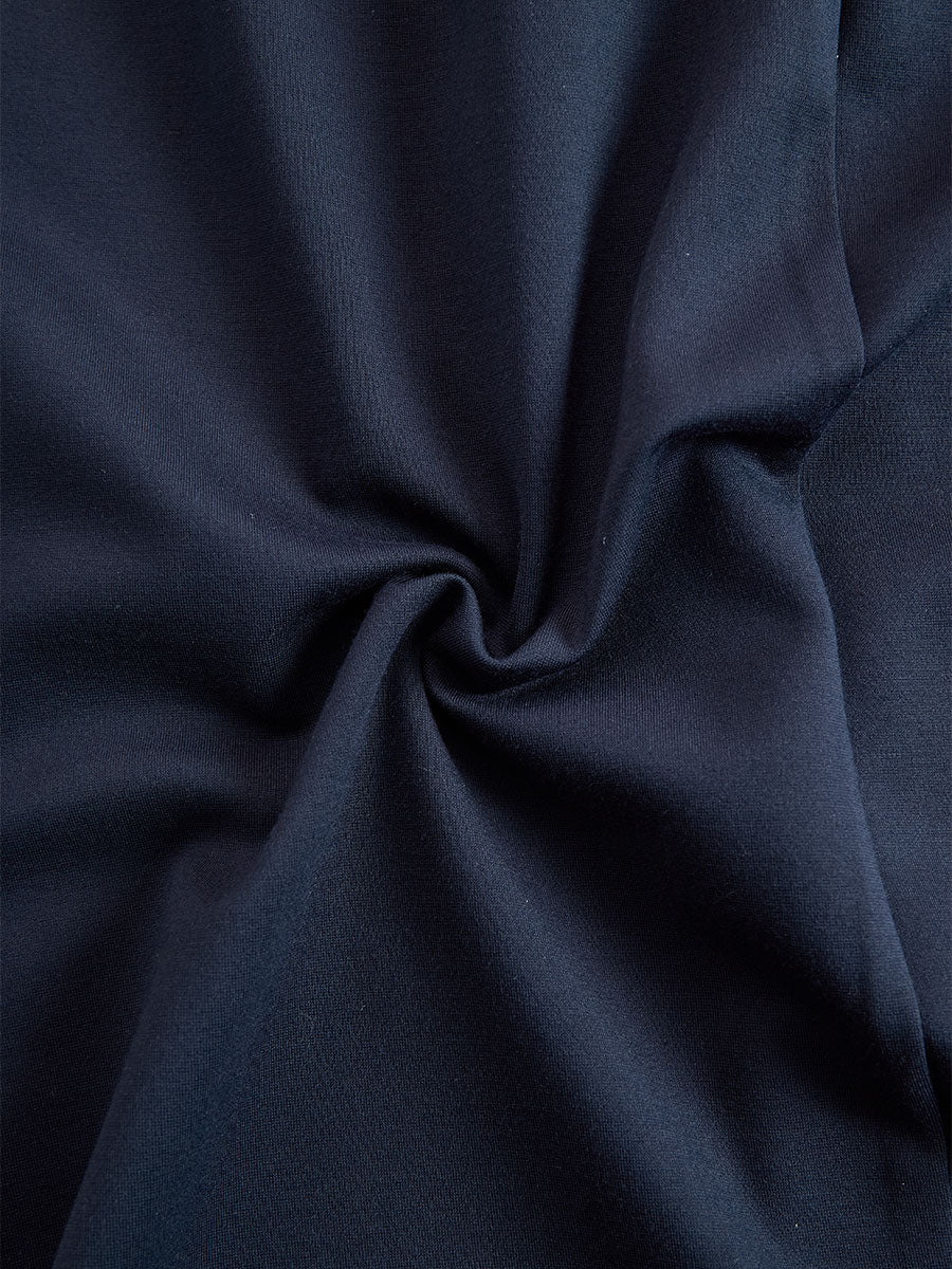 Muse & Valeur | Elegant Navy & White Contrast Button-Up Midi Dress