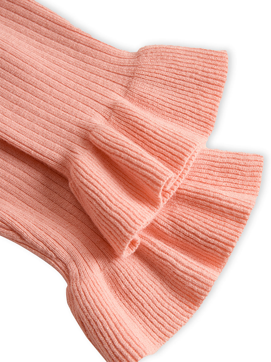 Muse & Valeur | Sweetheart Ruffle Hem Ribbed Knit Mini Dress