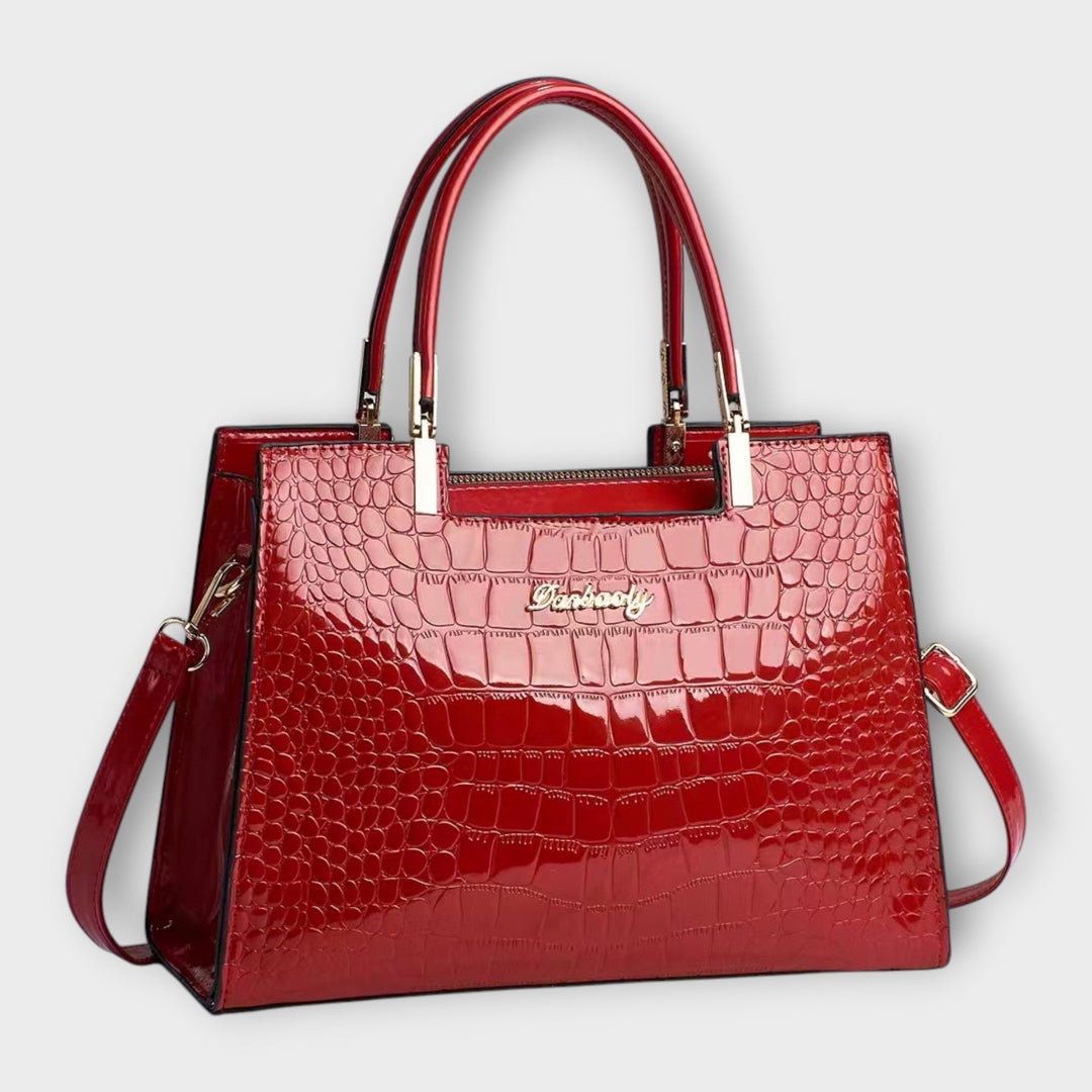 Muse and Valeur | Handbag - Glossy Crocodile Pattern