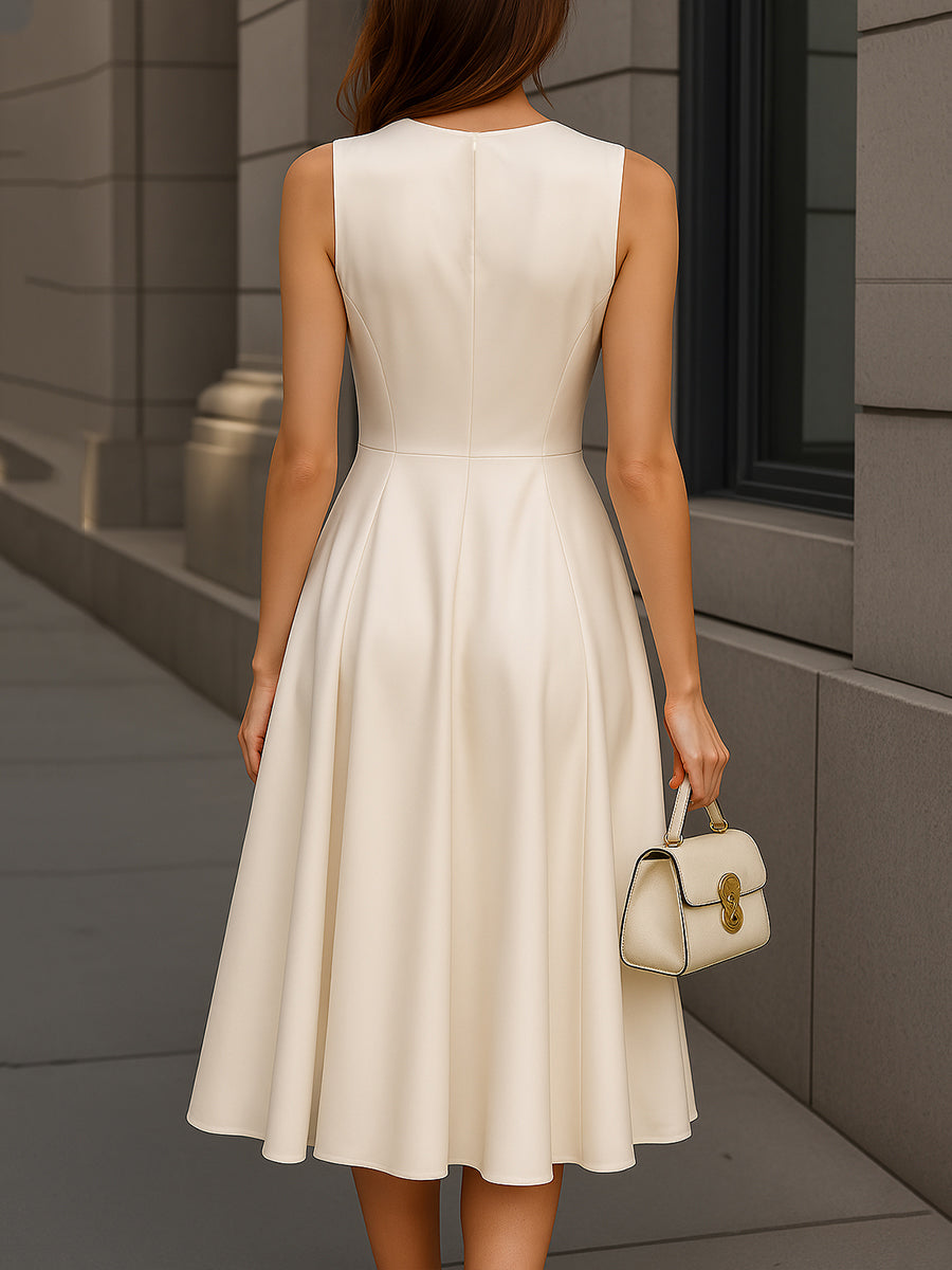 Muse & Valeur | Elegant Sleeveless A-Line Midi Dress