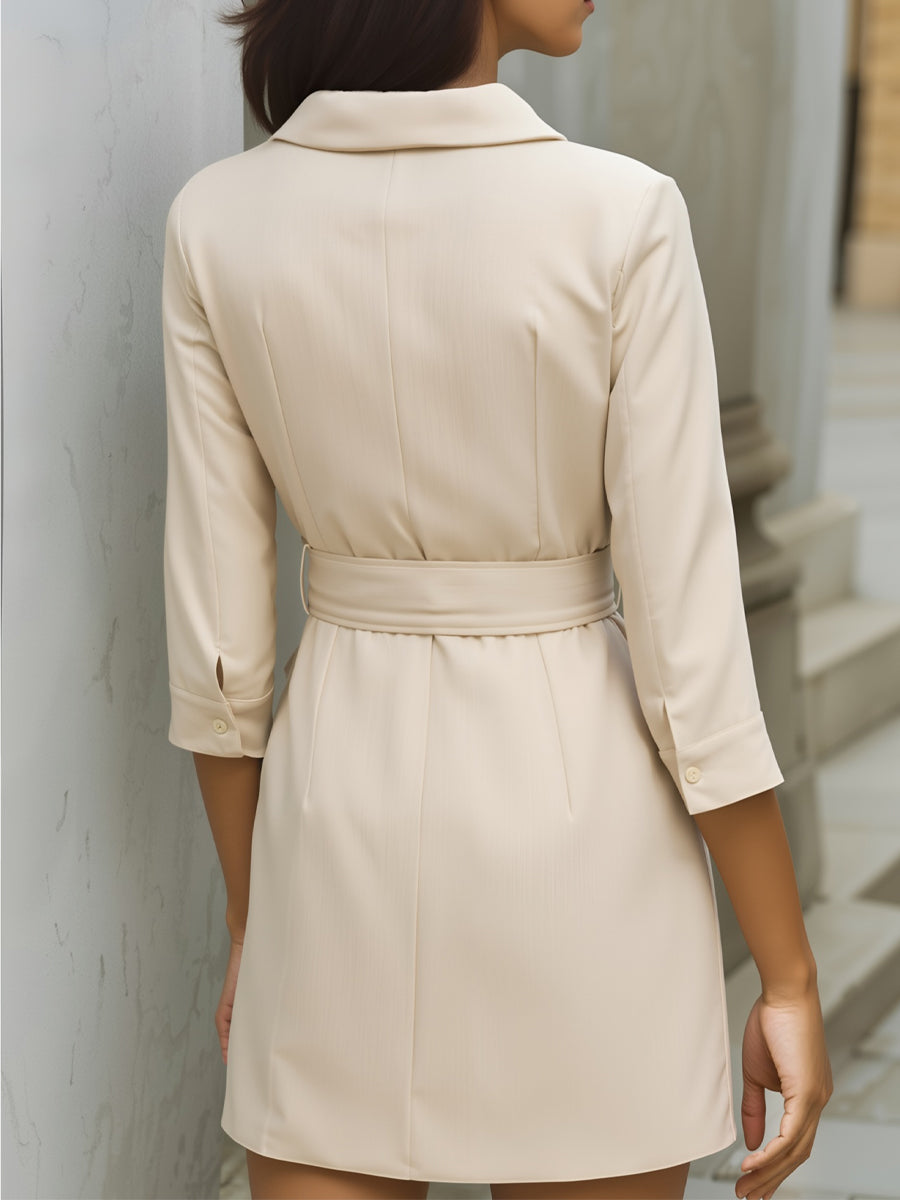 Muse & Valeur | Tailored Blazer-Inspired Mini Dress With Belted Waist