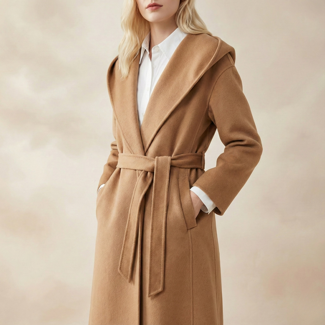 Muse and Valeur | Long Pointed Coat in Camel Hair