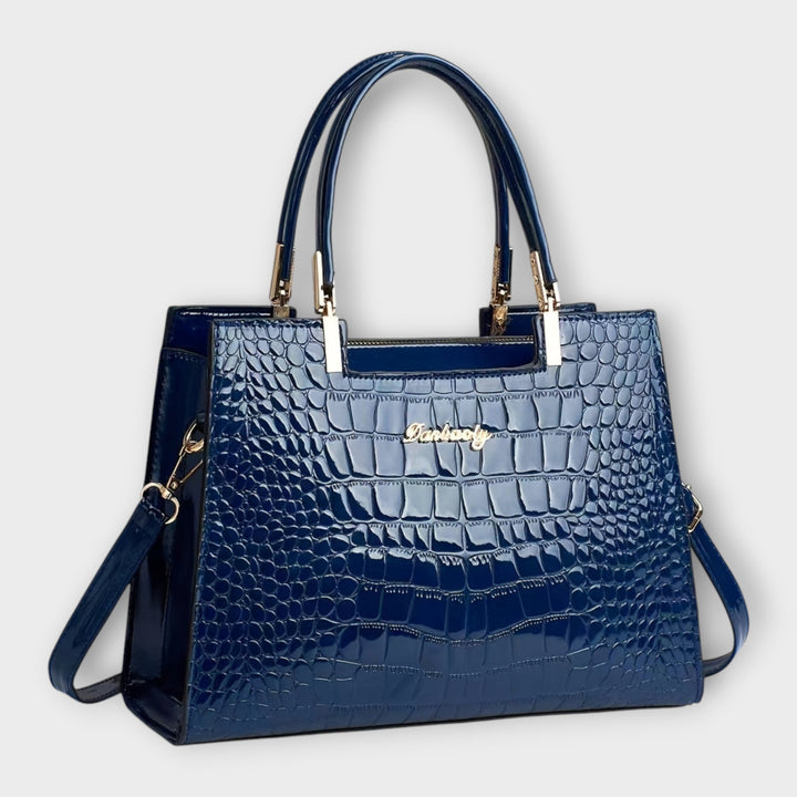 Muse and Valeur | Handbag - Glossy Crocodile Pattern