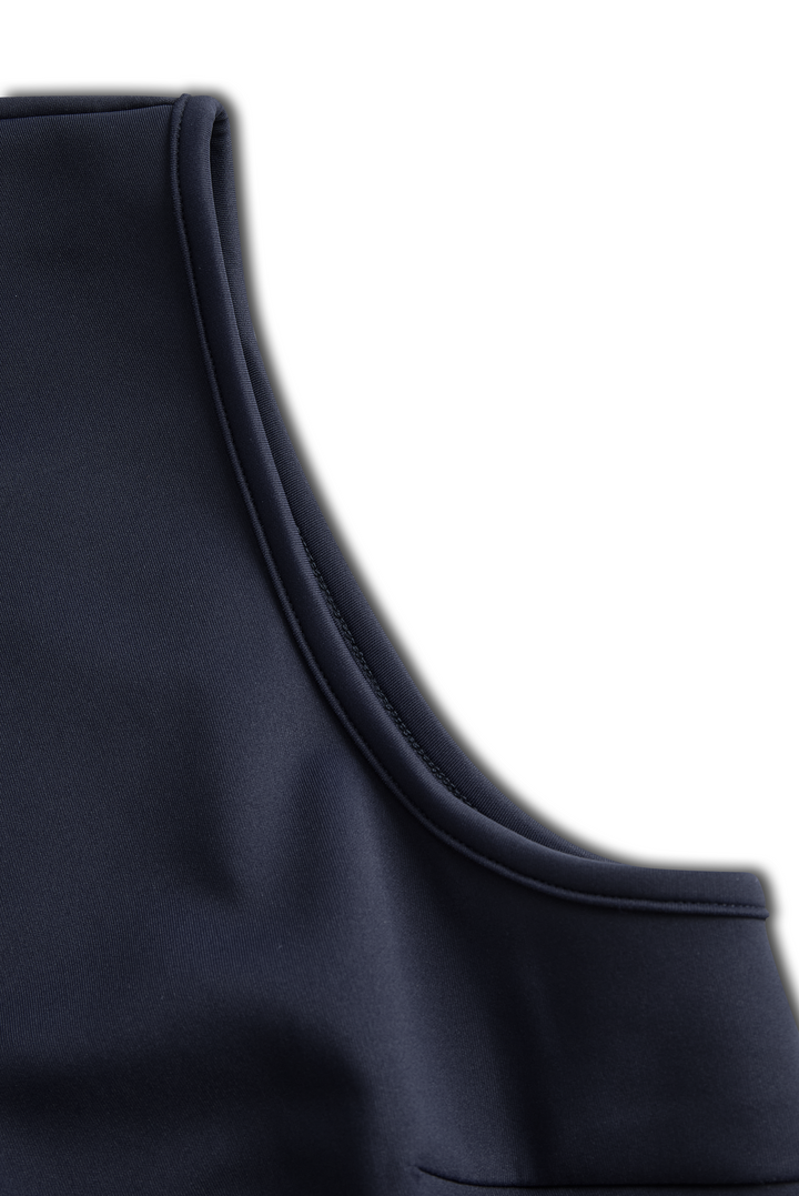 Muse & Valeur | Elegant Sleeveless Navy Sheath Dress - Timeless Professional Chic