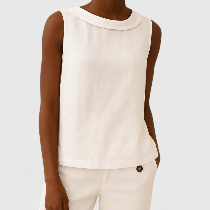 Muse and Valeur | Elegant Top with Roll Collar