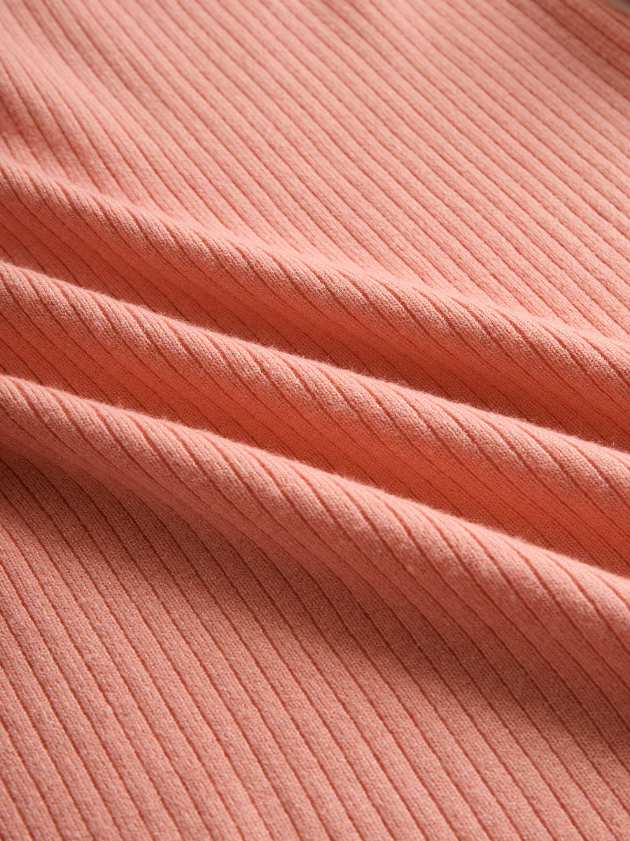 Muse & Valeur | Sweetheart Ruffle Hem Ribbed Knit Mini Dress