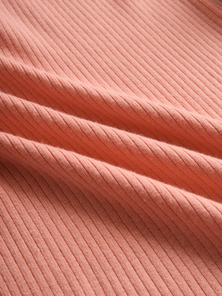 Muse & Valeur | Sweetheart Ruffle Hem Ribbed Knit Mini Dress