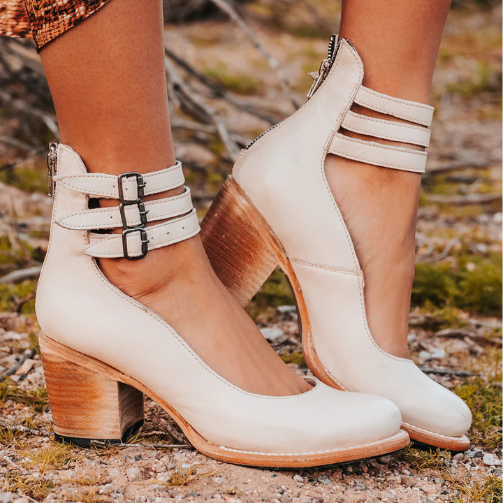 Muse and Valeur | Leather Strap Heels