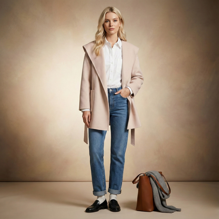 Muse and Valeur | Long Pointed Coat in Camel Hair