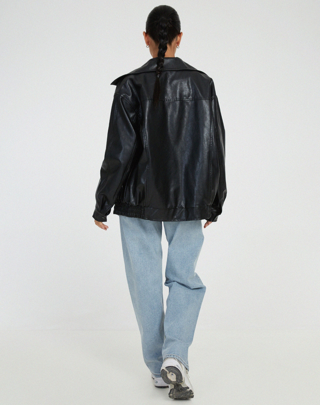 Muse and Valeur | Women’s Oversized Leather Bomber Jacket