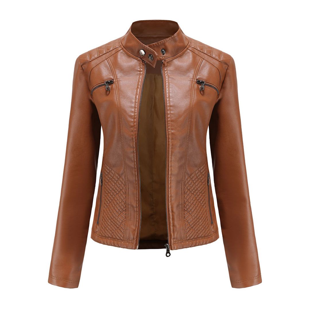 Muse and Valeur | Women's Classic Zip-up Biker Jacket