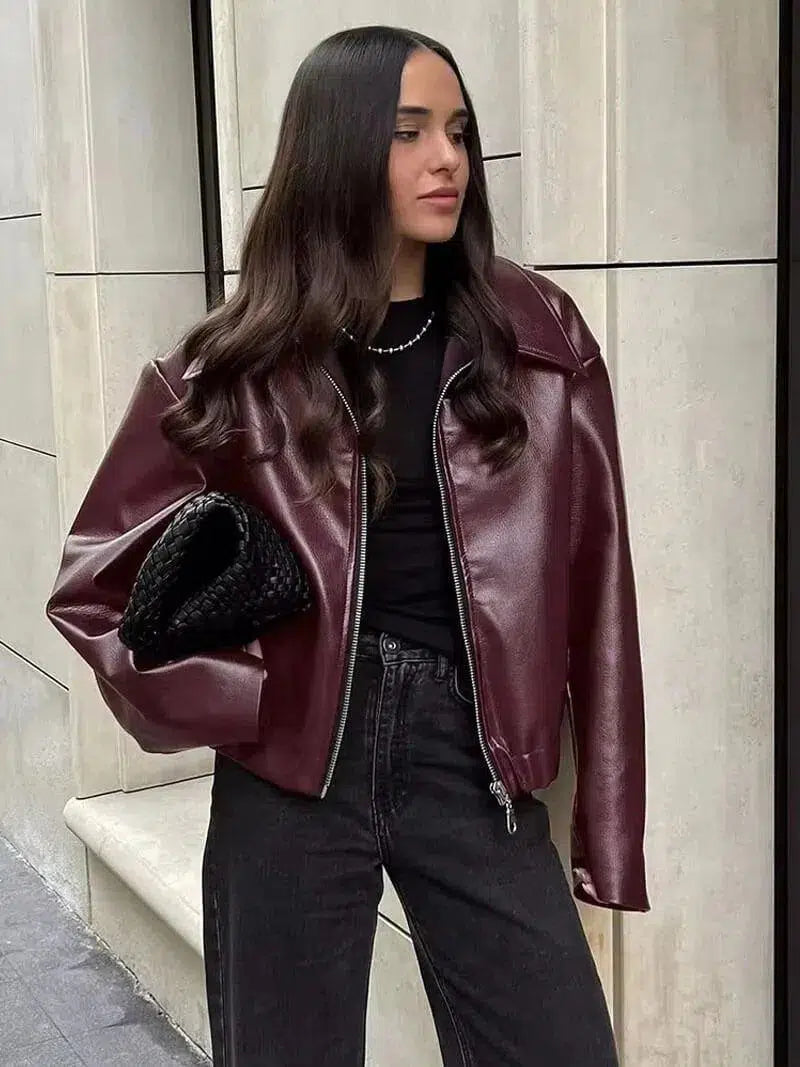 Muse and Valeur | Oversized Fit Leather Jacket