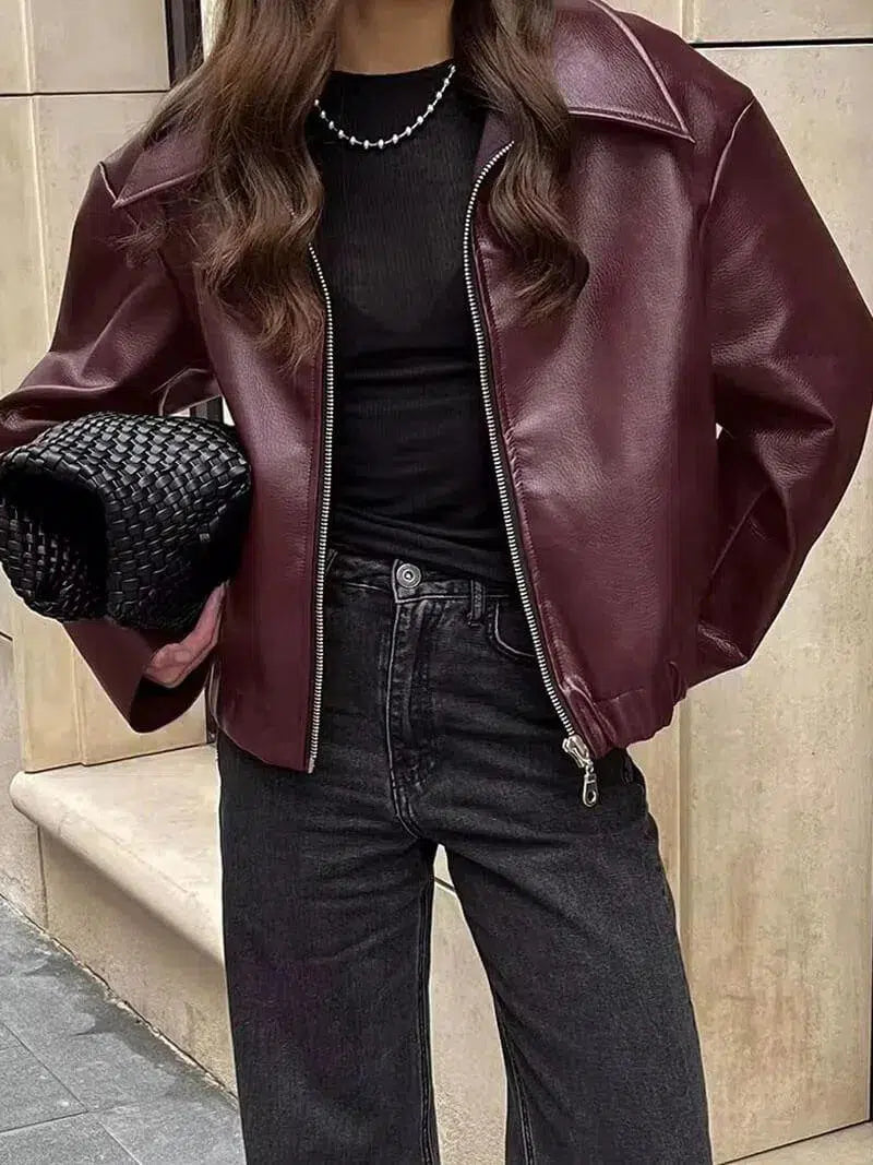 Muse and Valeur | Oversized Fit Leather Jacket