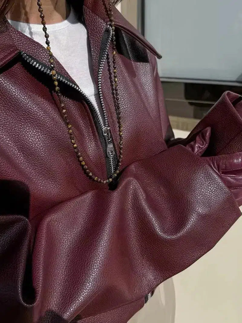 Muse and Valeur | Oversized Fit Leather Jacket