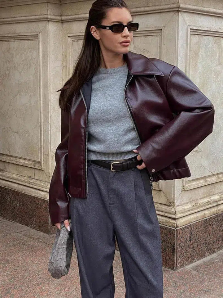 Muse and Valeur | Oversized Fit Leather Jacket